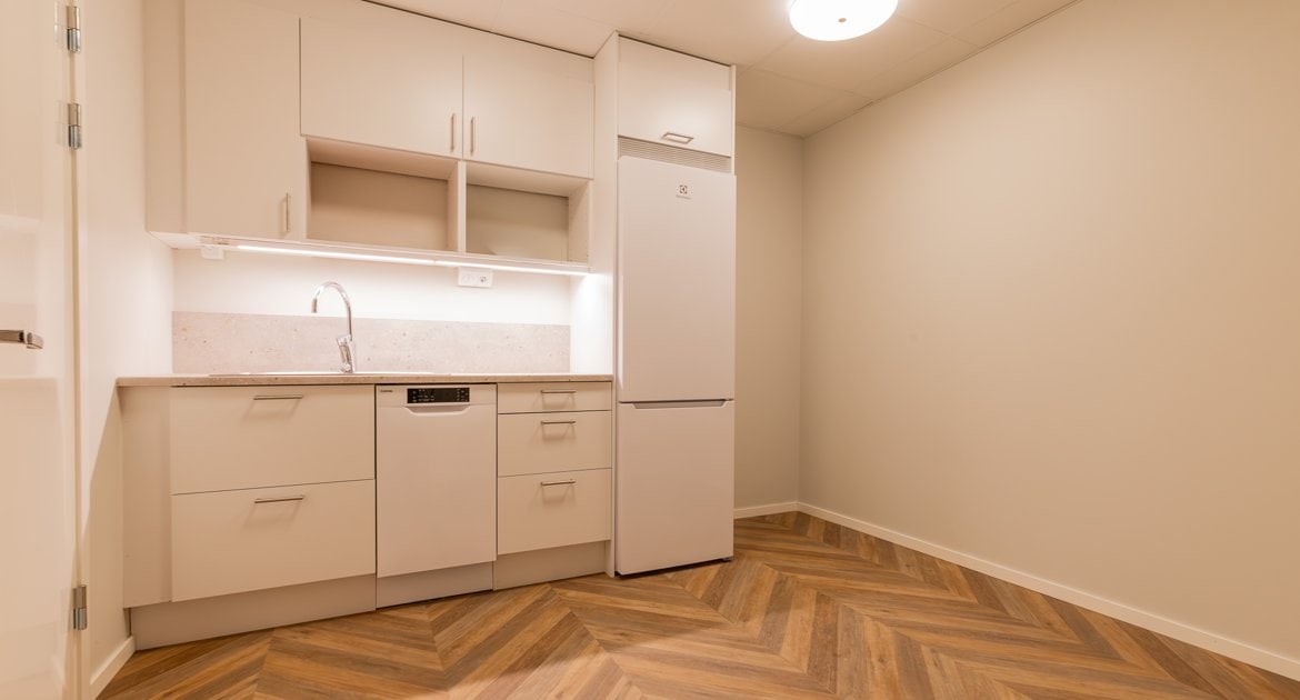 Kök i lokal på Trädgårdsgatan 6C.