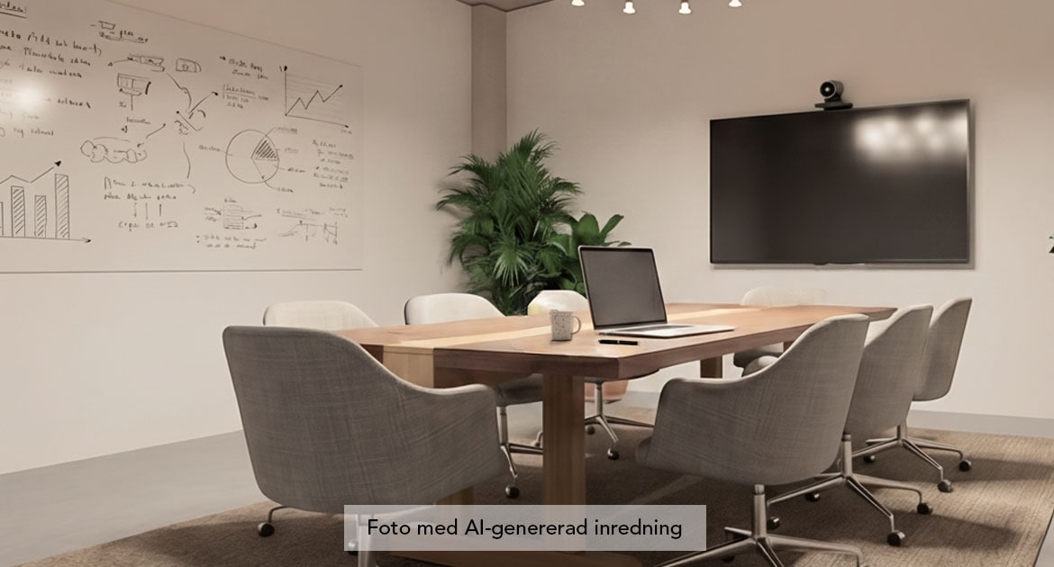 Ai-genererad bild av ett litet mötesrum
