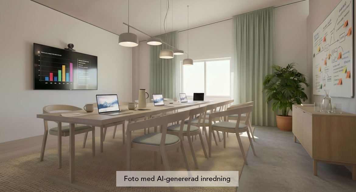 Ai-genererad bild av ett större mötesrum